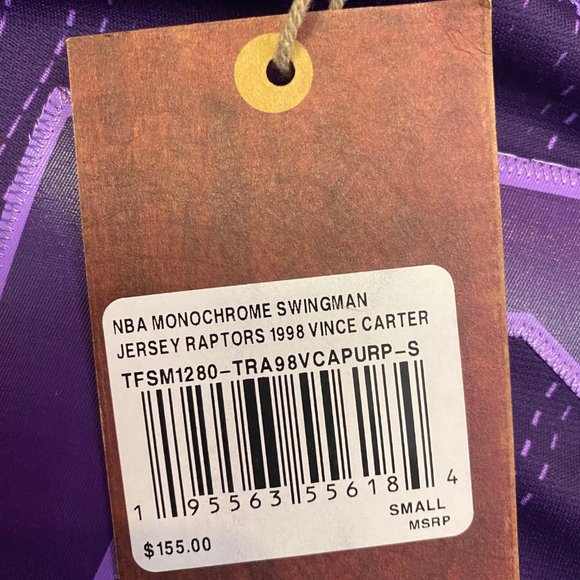 Mitchell & Ness Toronto Raptors Vince Carter Monochrome Swingman Jersey Size S - Picture 5 of 5